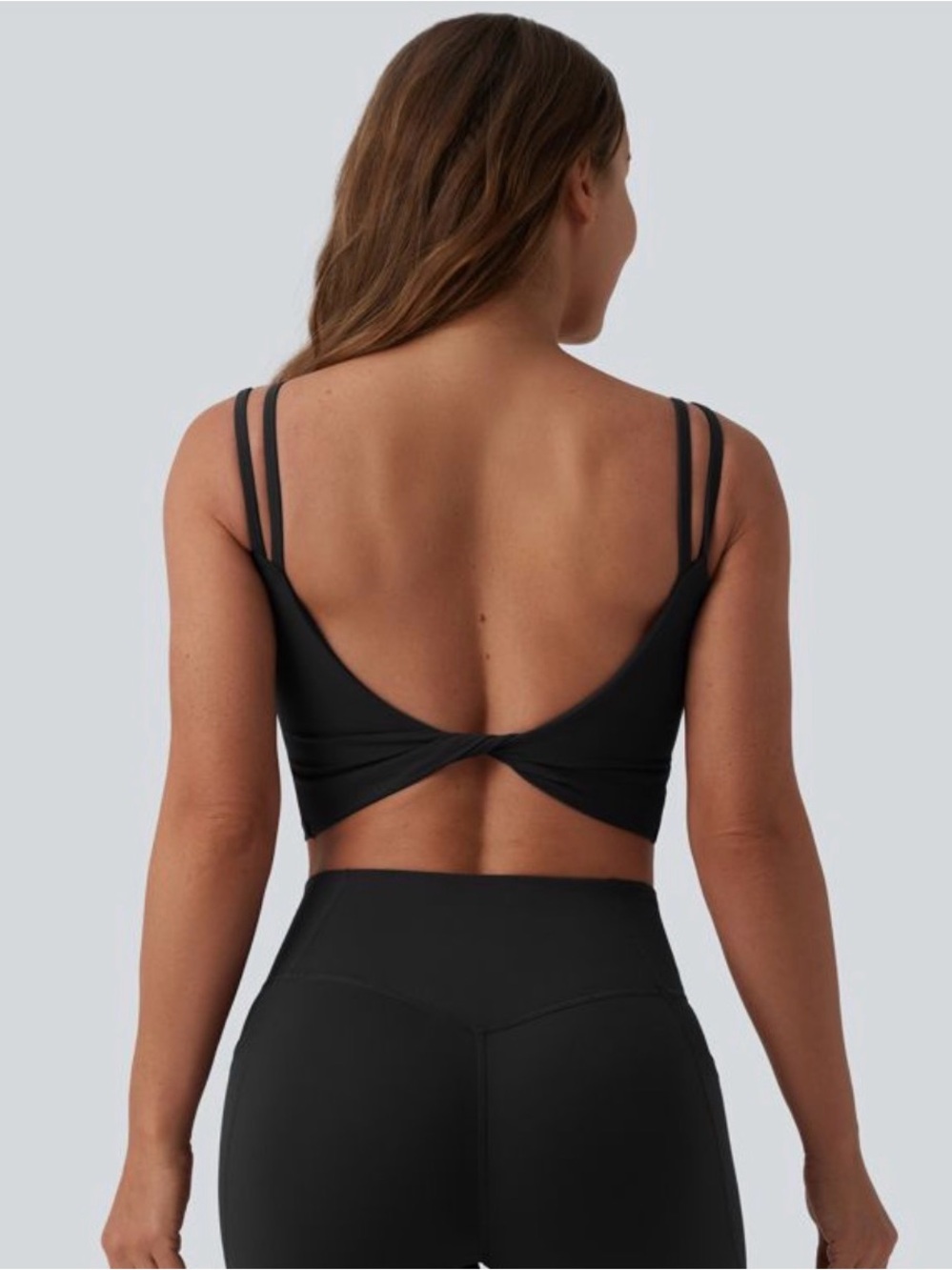 Halara UltraSculpt™ Double Straps Twisted Backless Cropped Built-in Bra Tank